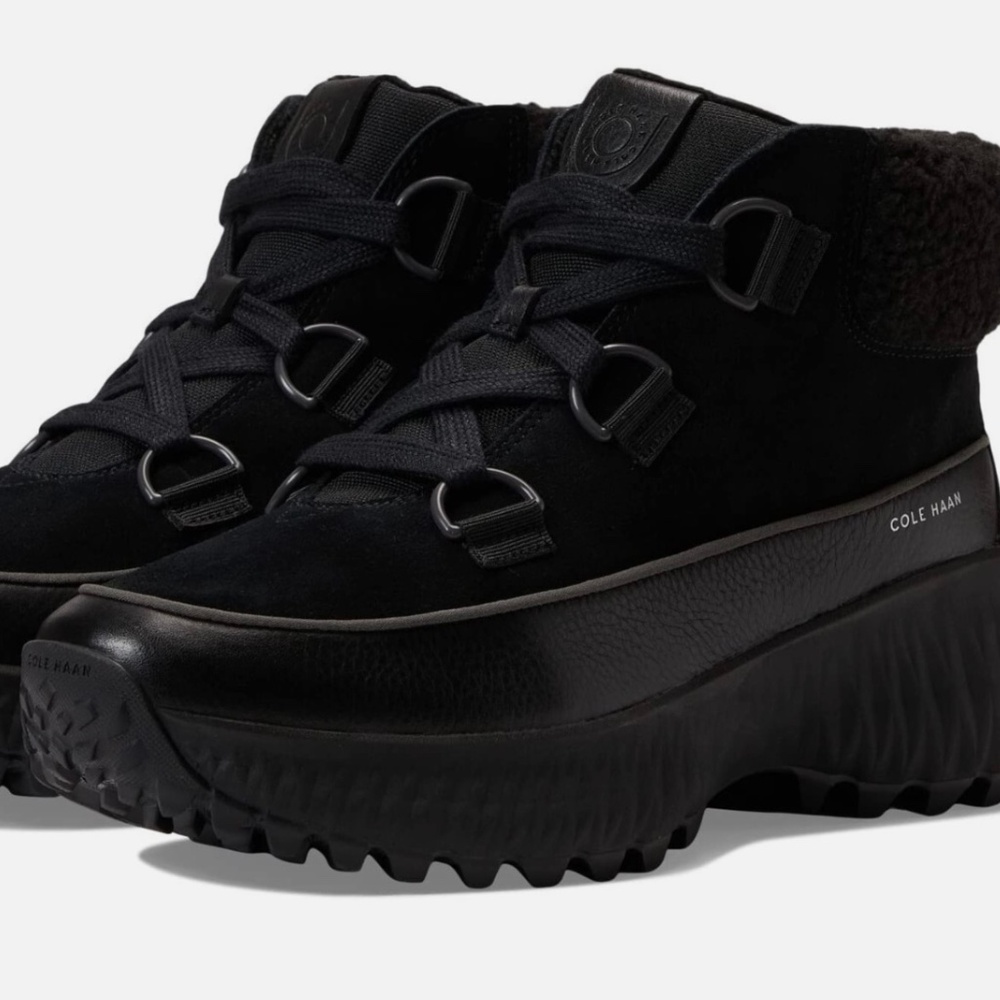 Cole Haan Boots Hiking Zerogrand Black Waterproof Flurry Sz 9 $280